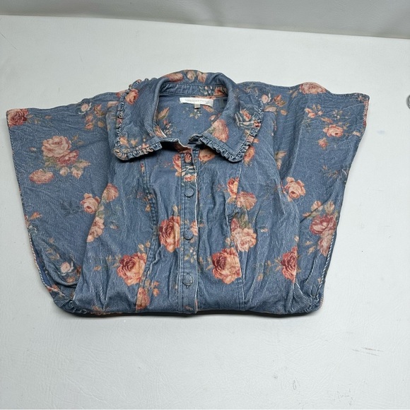 LoveShack Fancy Breyer corduroy Floral Denim Dress size 0 - Picture 12 of 12